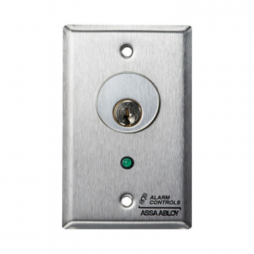 MCK-5 Mortise Cylinder Keyswitch, Gang, Green LED